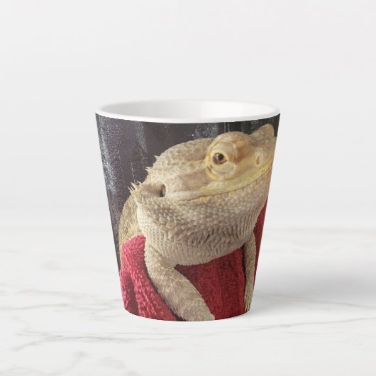 Lil' Murph Funny Schattige Bearded Dragon Lizard Latte Mok (Voorkant)