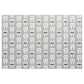 Lil Mustache Tooth op Grey Stof (Fat Quarter)