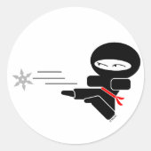 Lil' Ninja Ronde Sticker (Voorkant)