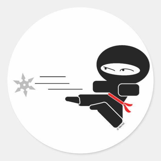 Lil' Ninja Ronde Sticker (Voorkant)