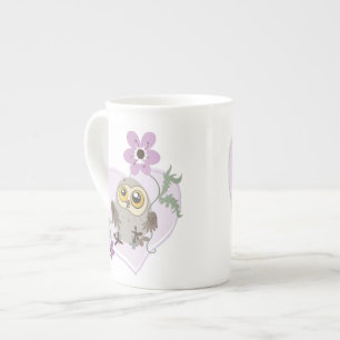Lil owl ~ Bedankt! ~bone china mok