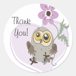 Lil Owl Bedankt ~sitckers Ronde Sticker