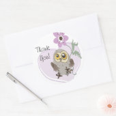 Lil Owl Bedankt ~sitckers Ronde Sticker (Envelop)