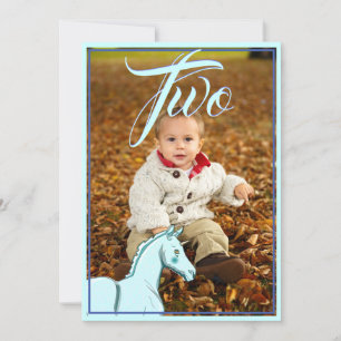 Lil Palomino Unicorn Birthday (blauw/paars/afbeeld Kaart
