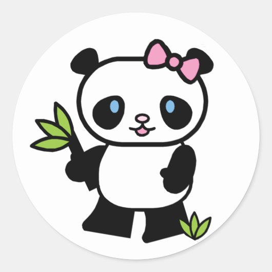 Lil Panda Girl Ronde Sticker (Voorkant)
