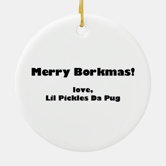 Lil Pickles Da Pug Fancy Ornament (Achterkant)