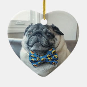 Lil Pickles Da Pug Heart Ornament