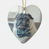 Lil Pickles Da Pug Heart Ornament (Links)