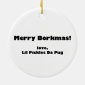 Lil Pickles Da Pug Ornament (Achterkant)