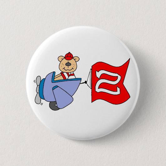 Lil Pilot Beer 2e verjaardag Ronde Button 5,7 Cm (Voorkant)