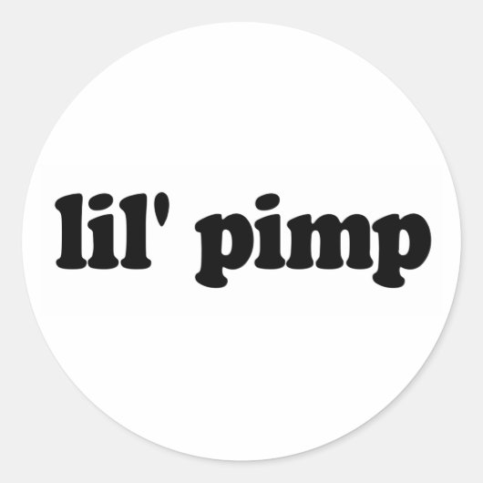 Lil pimp ronde sticker (Voorkant)