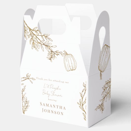 Li'l Pompoen Baby shower Favor Box Bedankdoosjes (Geopend)