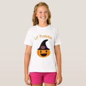 Lil Pompoen Halloween Kinder Design – Schattigee P T-shirt (Voorkant volledig)