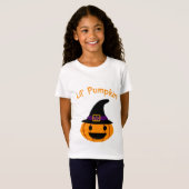 Lil Pompoen Halloween Kinder Design – Schattigee P T-shirt (Voorkant volledig)