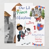 Lil Prince Birthday Invitation Kaart (Voorkant / Achterkant)