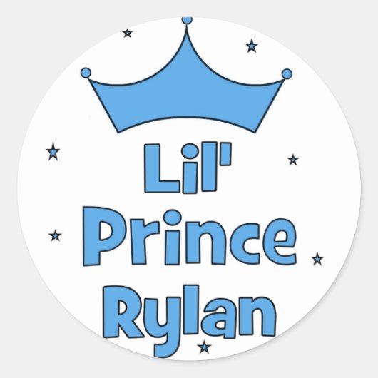 Lil' Prince Rylan Ronde Sticker (Voorkant)