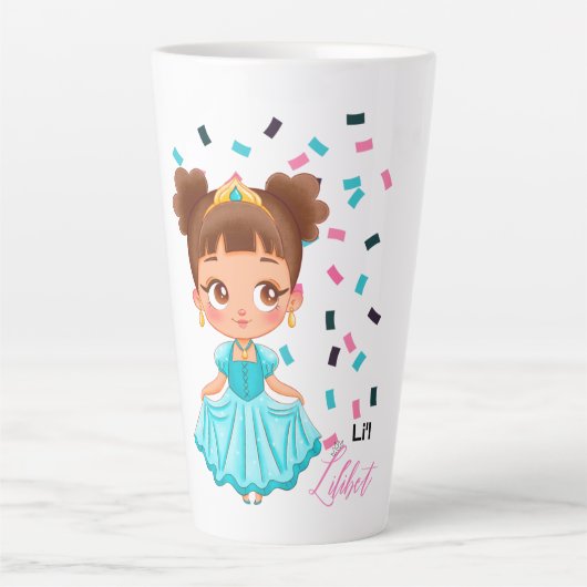 Li'L Princess LILIBET Turquoise  Girly Gift Latte Mok (Voorkant)