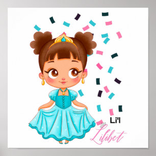 Li'L Princess LILIBET Turquoise Girly Gift Poster