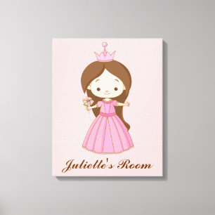 Li'l Princess Personalized Girls Room Canvas Afdruk