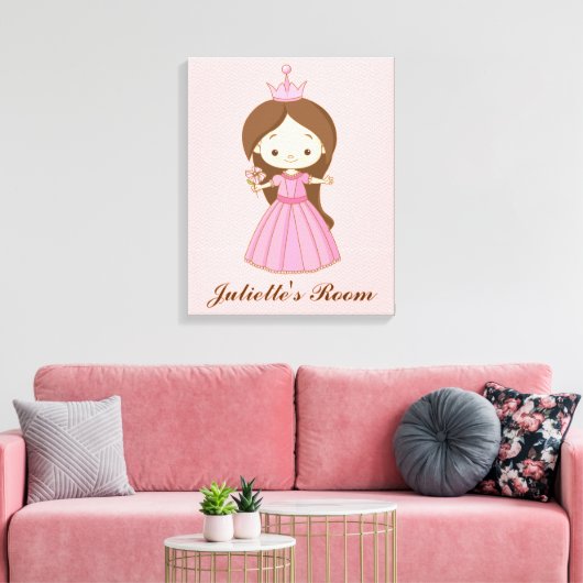 Li'l prinses gepersonaliseerde meisjes kamer canva canvas afdruk (Insitu (Woonkamer))