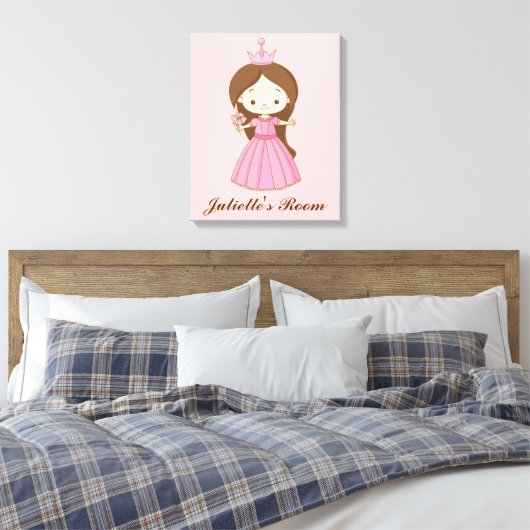 Li'l prinses gepersonaliseerde meisjes kamer canva canvas afdruk (Insitu (Slaapkamer))