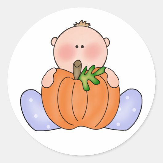 Lil Pumpkin Baby Boy Ronde Sticker (Voorkant)