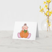 Lil Pumpkin Baby Girl Blank Card Kaart (Gele Bloem)