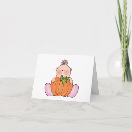 Lil Pumpkin Baby Girl Blank Card Kaart (Voorkant)