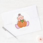 Lil Pumpkin Baby Girl Ronde Sticker (Envelop)