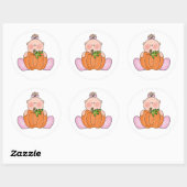 Lil Pumpkin Baby Girl Ronde Sticker (Vel)