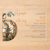 Li'l Pumpkin Baby Shower Acryl Uitnodigingen (Voorkant)