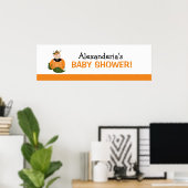 Lil Pumpkin Baby shower Banner Poster Print (Thuiskantoor)
