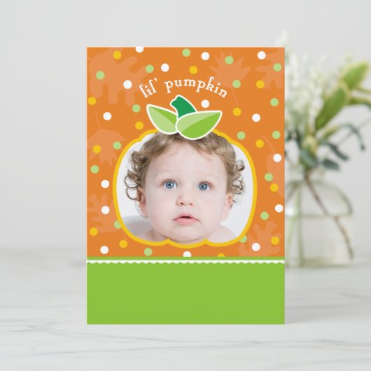 Lil' Pumpkin Uitnodiging (Staand voorkant)