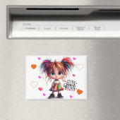 Lil Quirky Girl Heartbreaker Magnet (Insitu (Vaatwasser))