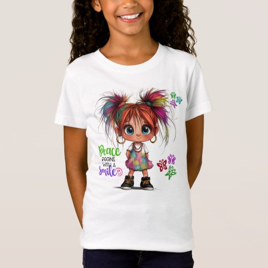 Lil Quirky Girl Smile Kinder T-shirt (Voorkant)