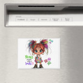 Lil Quirky Girl Smile Magnet (Insitu (Vaatwasser))