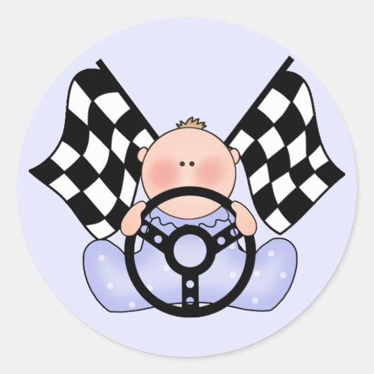 Lil Race Winner Baby Boy Ronde Sticker (Voorkant)