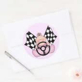 Lil Race Winner Baby Girl Ronde Sticker (Envelop)