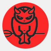 Lil' Red Devil Ronde Sticker (Voorkant)