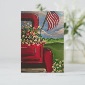 Lil Red Truck Americana Patriotic Note Cards Bedankkaart (Staand voorkant)