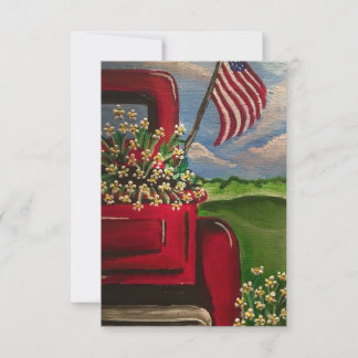 Lil Red Truck Americana Patriotic Note Cards Bedankkaart