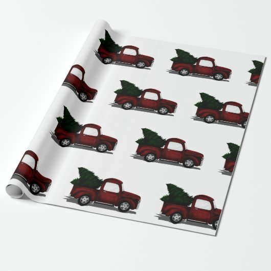 Lil Red Truck Cadeaupapier (Uitgerold)