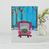Lil' Red Truck Feestdagenkaart (Staand voorkant)