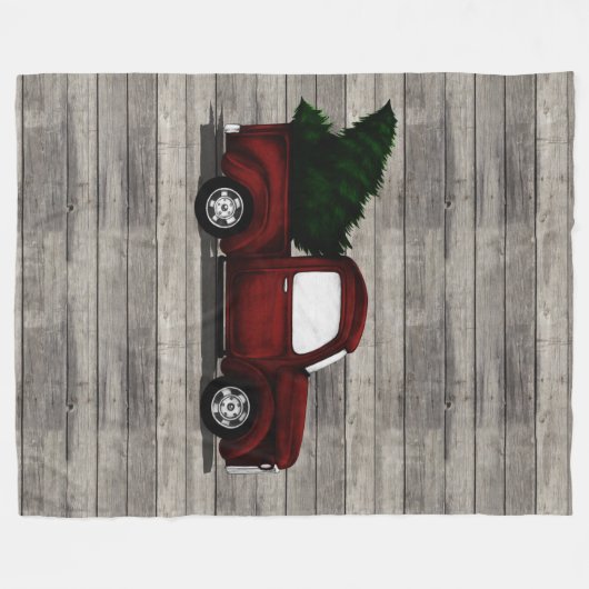 Lil Red Truck Fleece Deken (Voorkant (Horizontaal))
