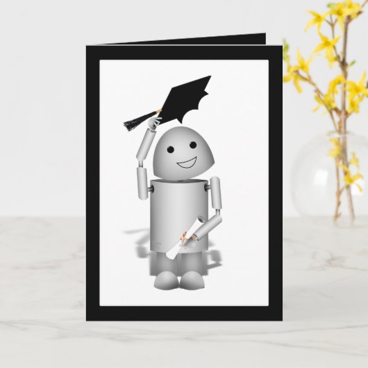 Lil' Robox9 Afstuderen - Petten uit! Kaart (Gele Bloem)