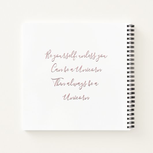 Lil roze Palomino Unicorn (wees jezelf) Notitieboek (Achterkant)