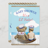 Lil' Sailor Boy's Baby shower Kaart (Voorkant / Achterkant)