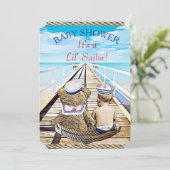 Lil' Sailor Boy's Baby shower Kaart (Staand voorkant)