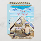 Lil' Sailor Boy's Baby shower Kaart (Voorkant / Achterkant)