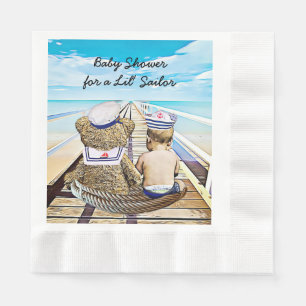 Lil' Sailor, een jongen, een Baby shower uit de au Servet